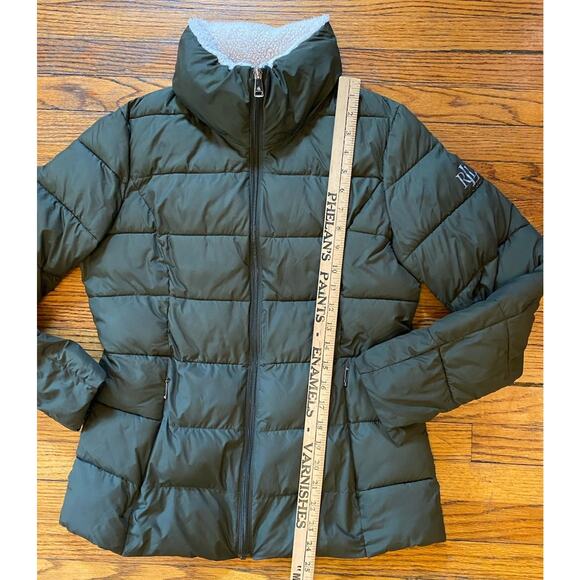 Lauren Ralph Lauren Soft Puffer Jacket Women’s Small Coal Olive Green - Picture 8 of 10